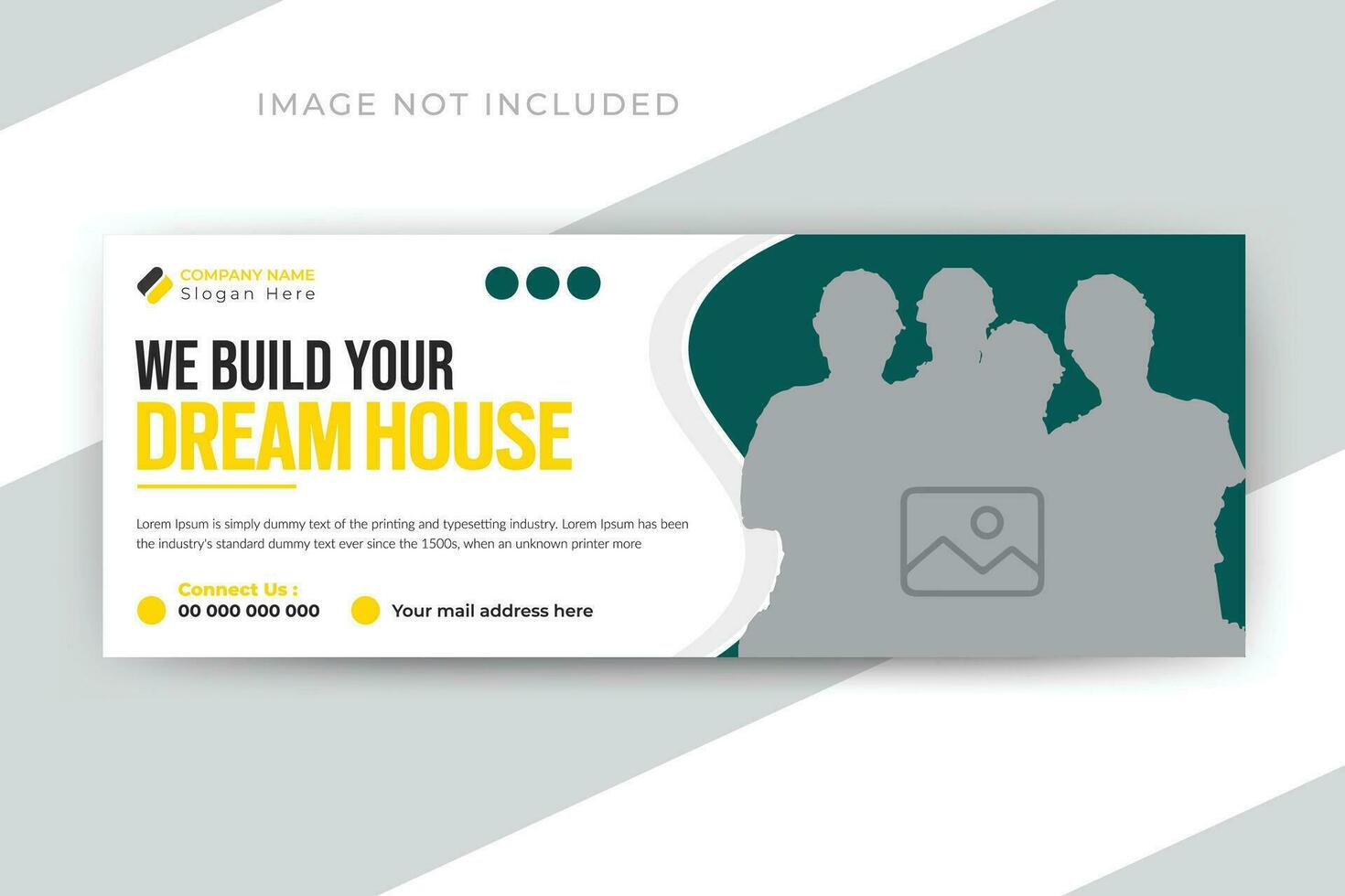 Construction timeline cover or social media web banner template design vector