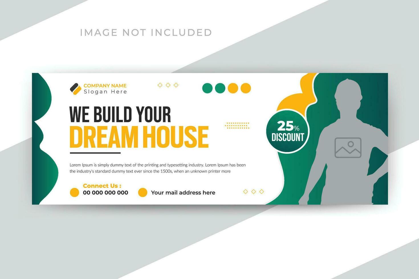 Construction service or renovation social media timeline cover or web banner template vector