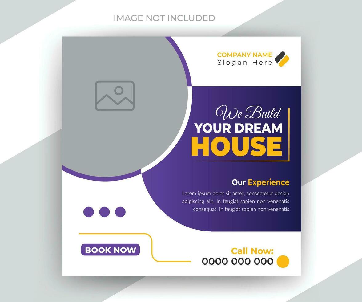 Home improvement and construction social media post web banner template vector