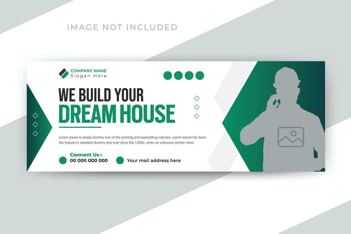 Construction service or renovation social media timeline cover or web banner template vector