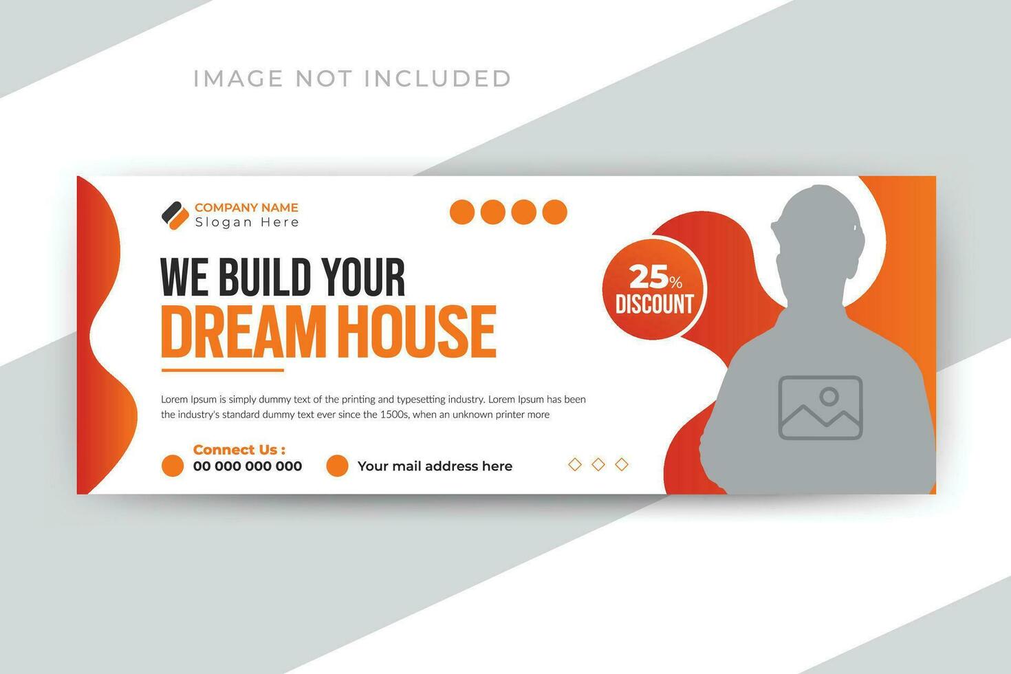 We build your dream house construction timeline cover and web banner template vector