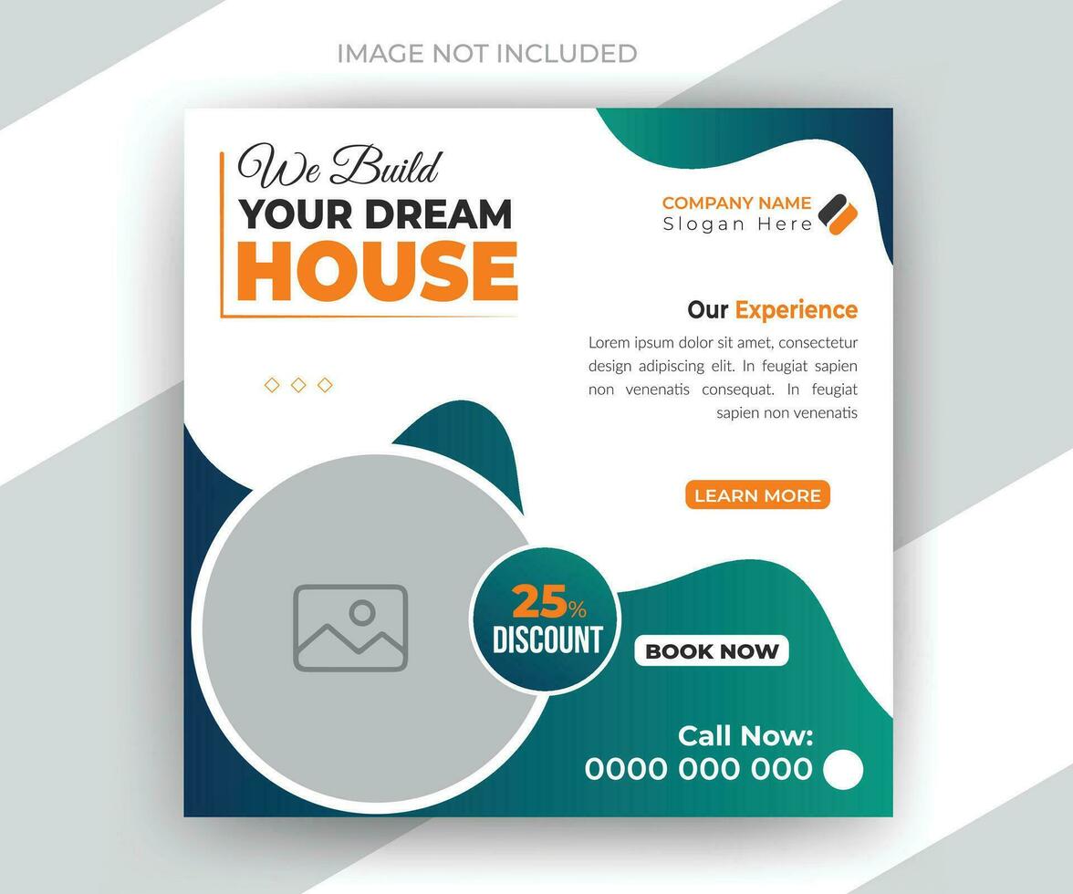 Home improvement and construction social media post web banner template vector