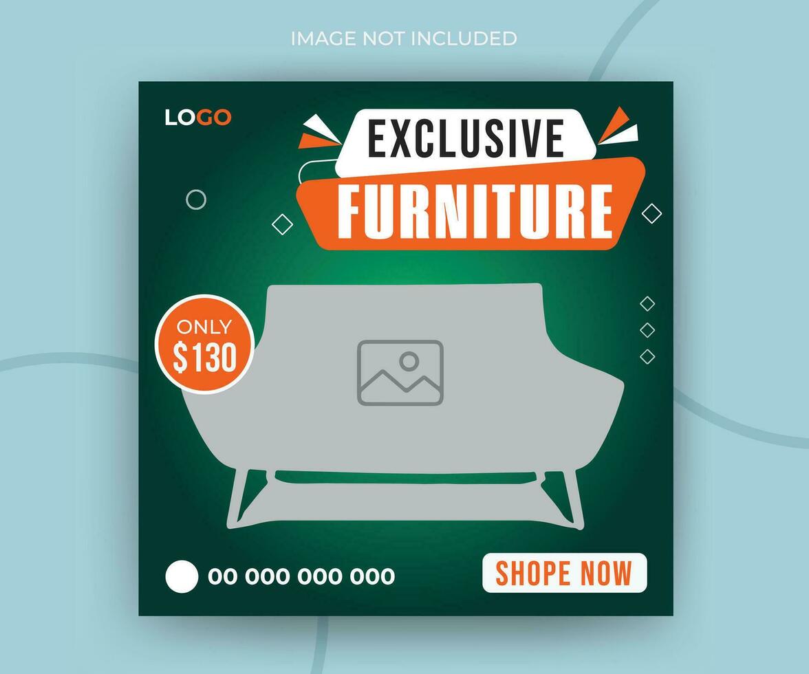 Modern exclusive furniture social media timeline post or web banner template vector