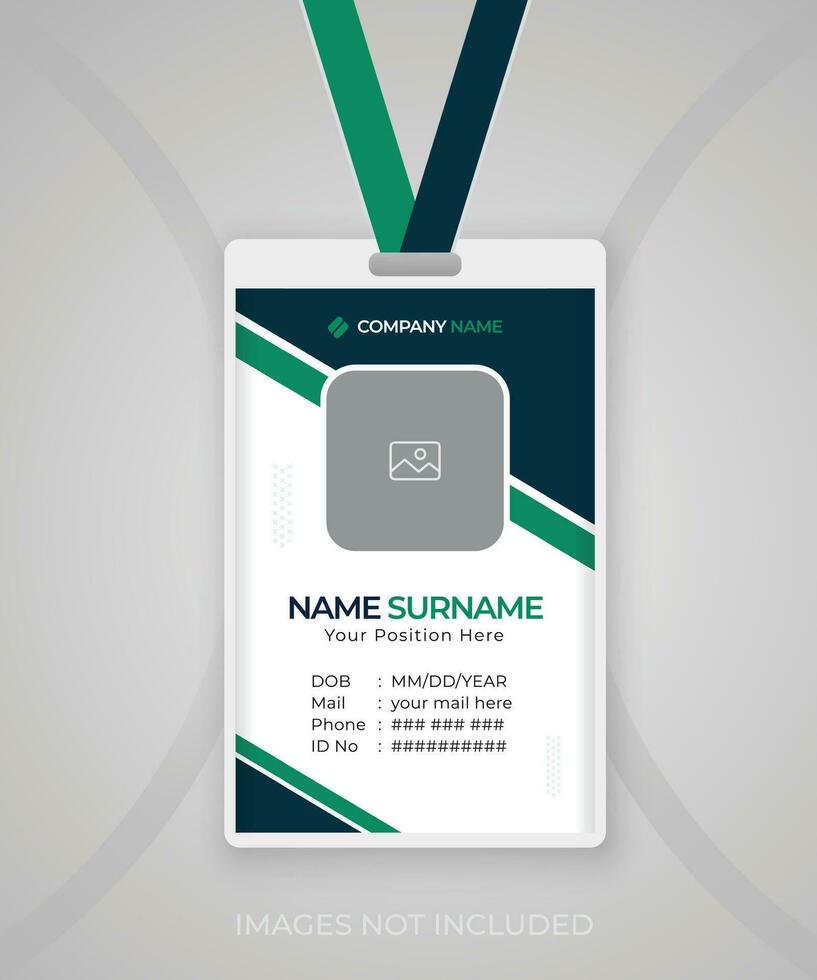 Modern and creative company employee id card, office staff identity card template design vector