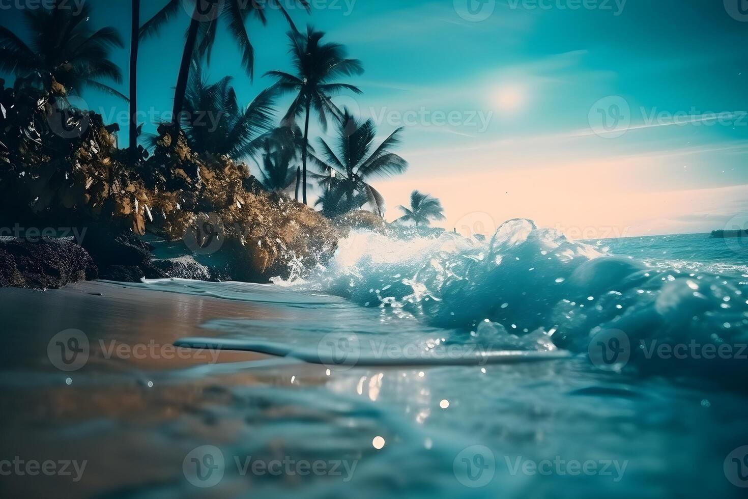 beautiful tropical beach background made with photo