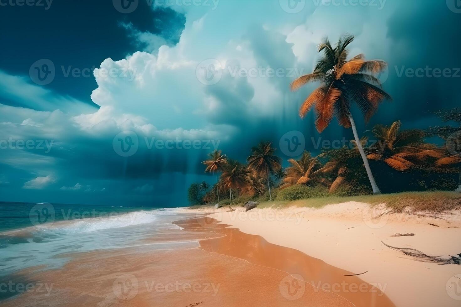 hermosa tropical playa antecedentes hecho con ai generado foto