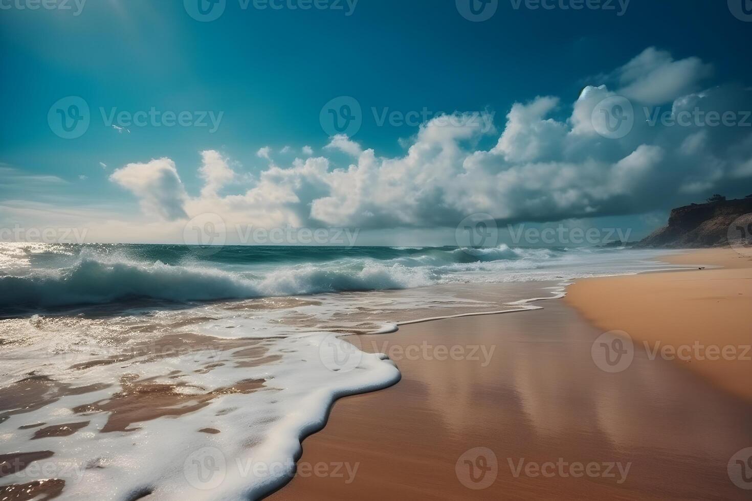 hermosa tropical playa antecedentes hecho con ai generado foto