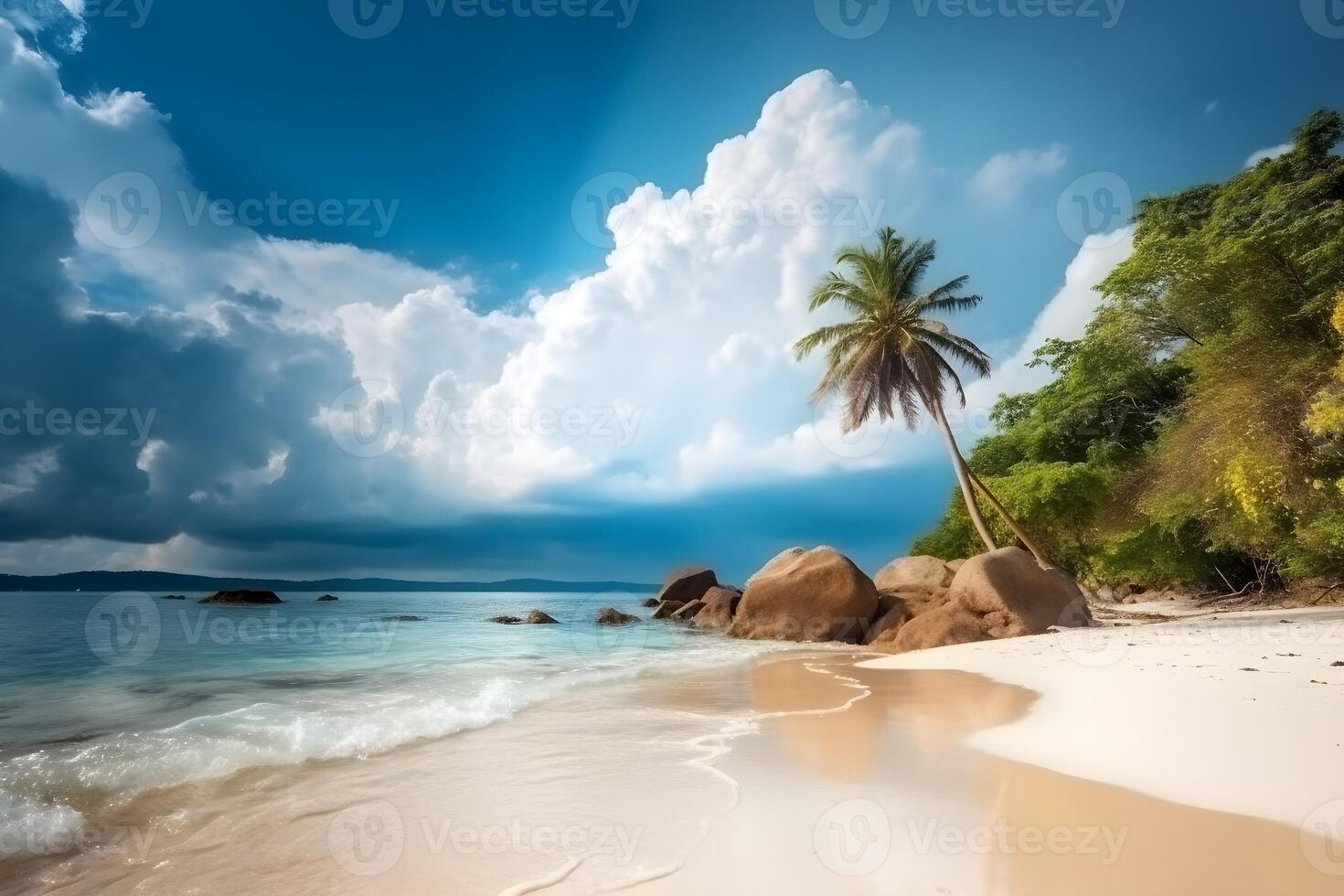 hermosa tropical playa antecedentes hecho con ai generado foto