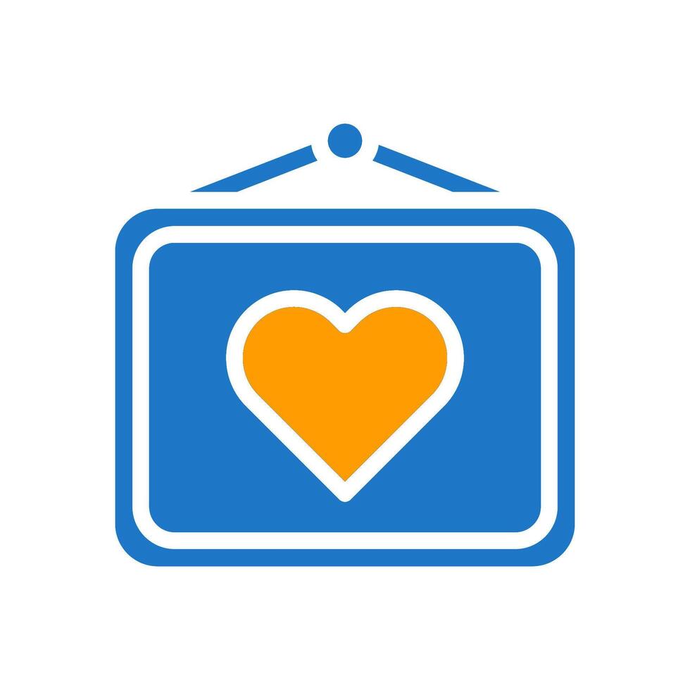 Picture love icon solid blue orange style valentine illustration symbol perfect. vector