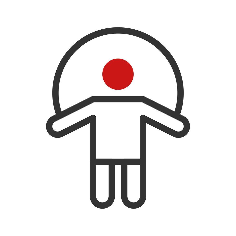Jump rope icon duotone red black colour sport symbol illustration. vector