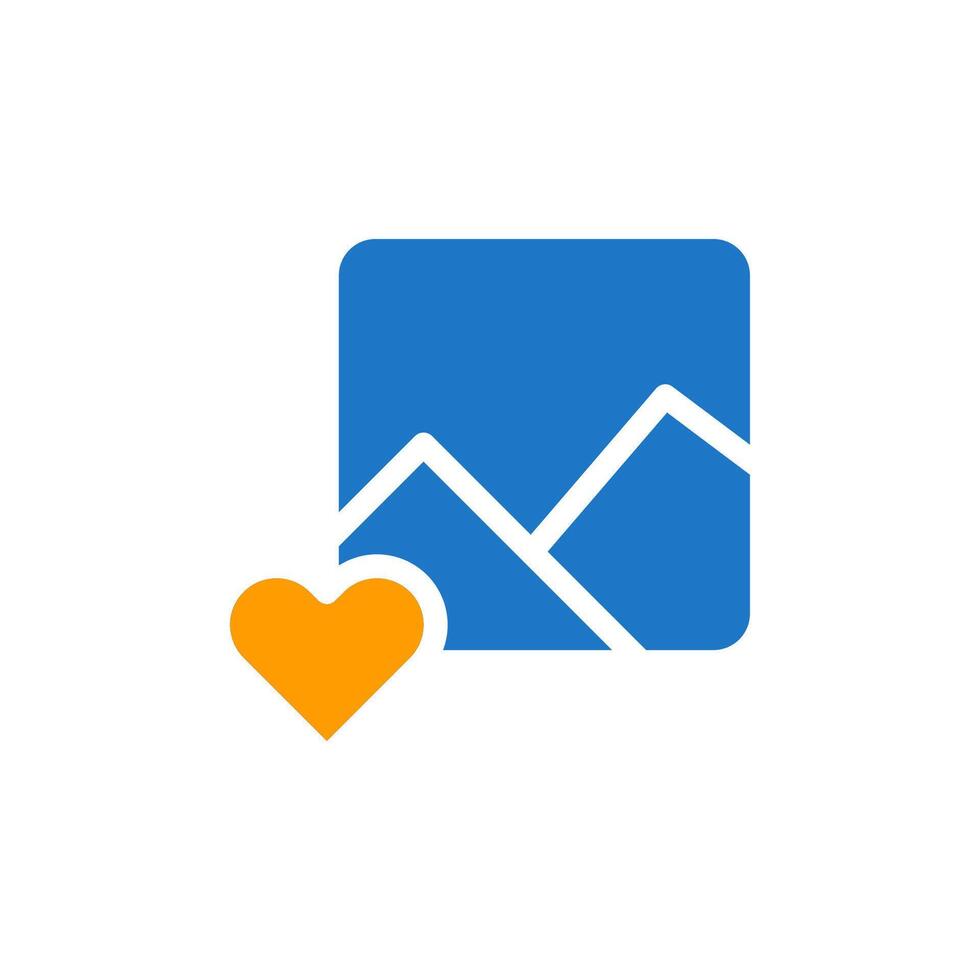 Picture love icon solid blue orange style valentine illustration symbol perfect. vector