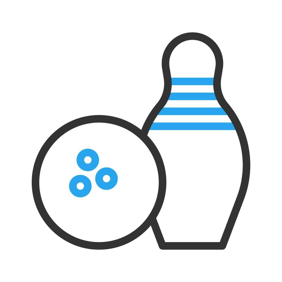 Bowling icon duocolor blue black colour sport symbol illustration. vector