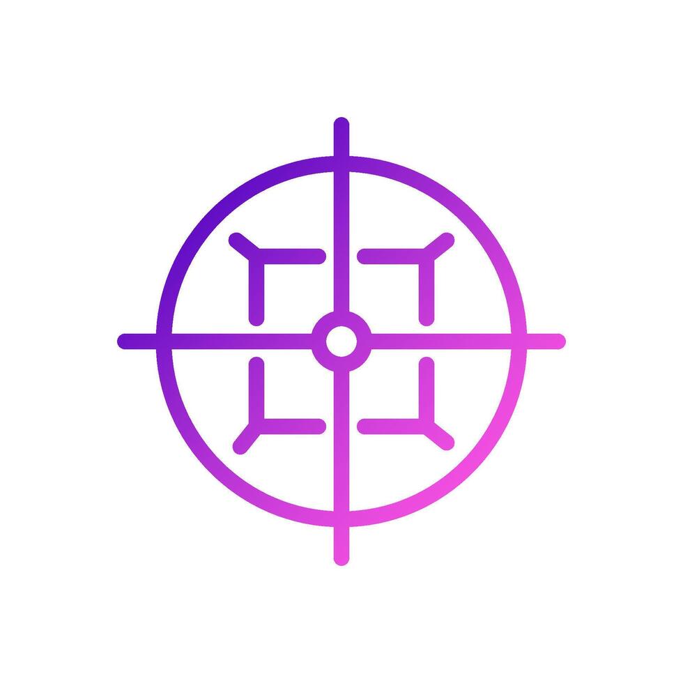 Target icon gradient purple pink colour military symbol perfect. vector