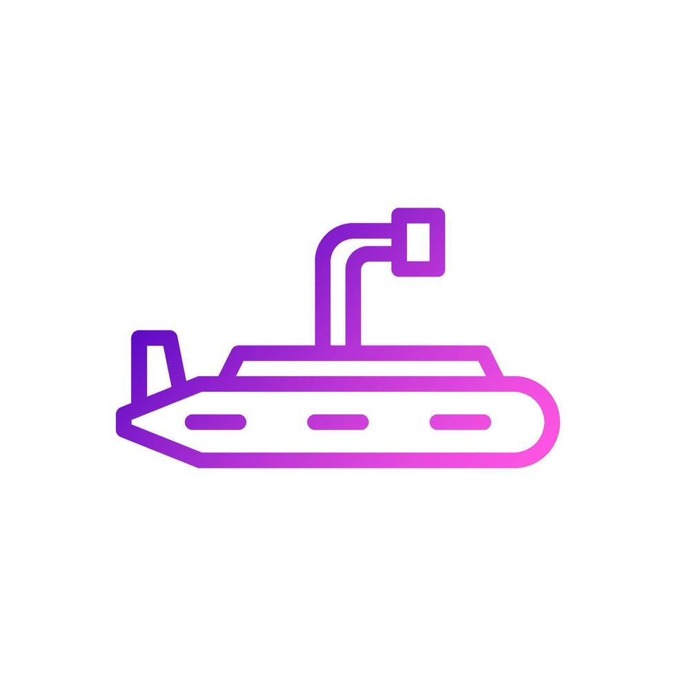 submarino icono degradado púrpura rosado color militar símbolo Perfecto. vector