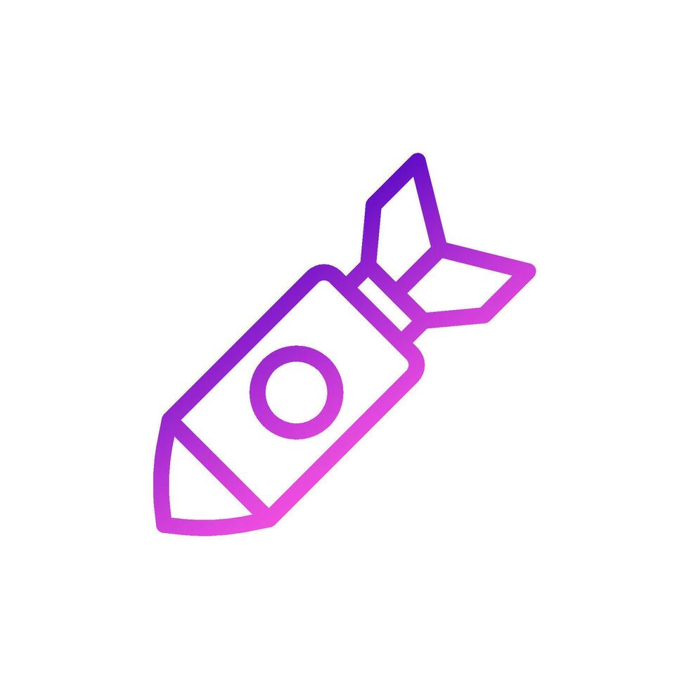 Rocket icon gradient purple pink colour military symbol perfect. vector