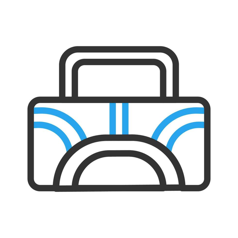 Backpack icon duocolor blue black colour sport symbol illustration. vector