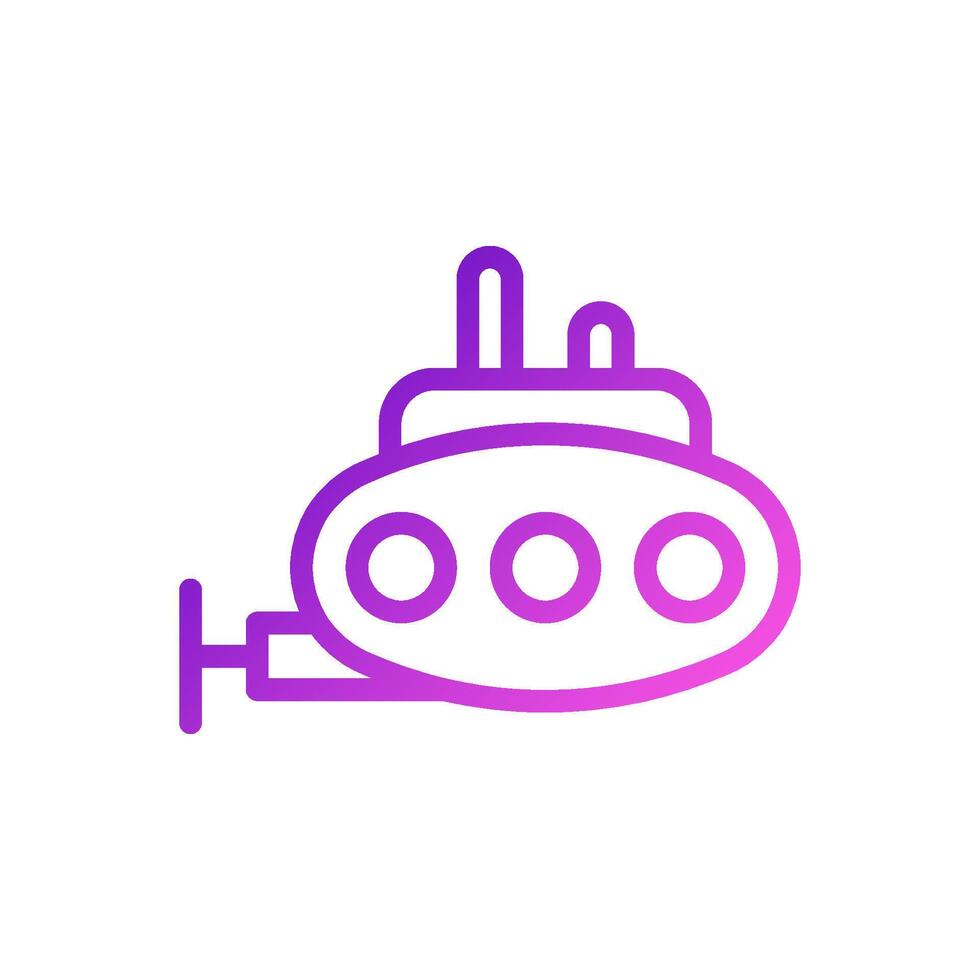 Submarine icon gradient purple pink colour military symbol perfect. vector