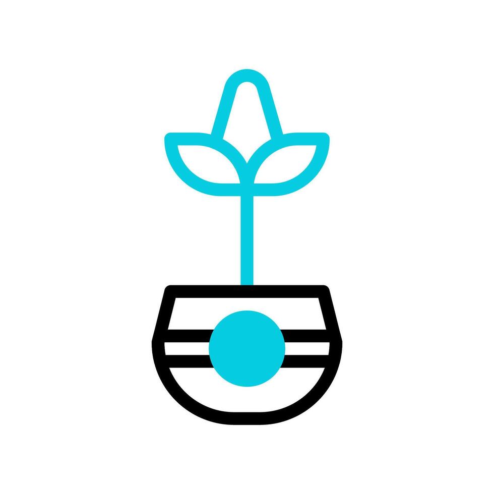 Plant icon duotone black blue colour symbol illustration. vector