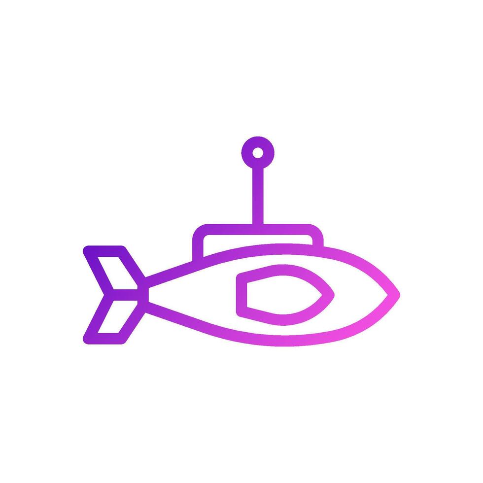 Submarine icon gradient purple pink colour military symbol perfect. vector