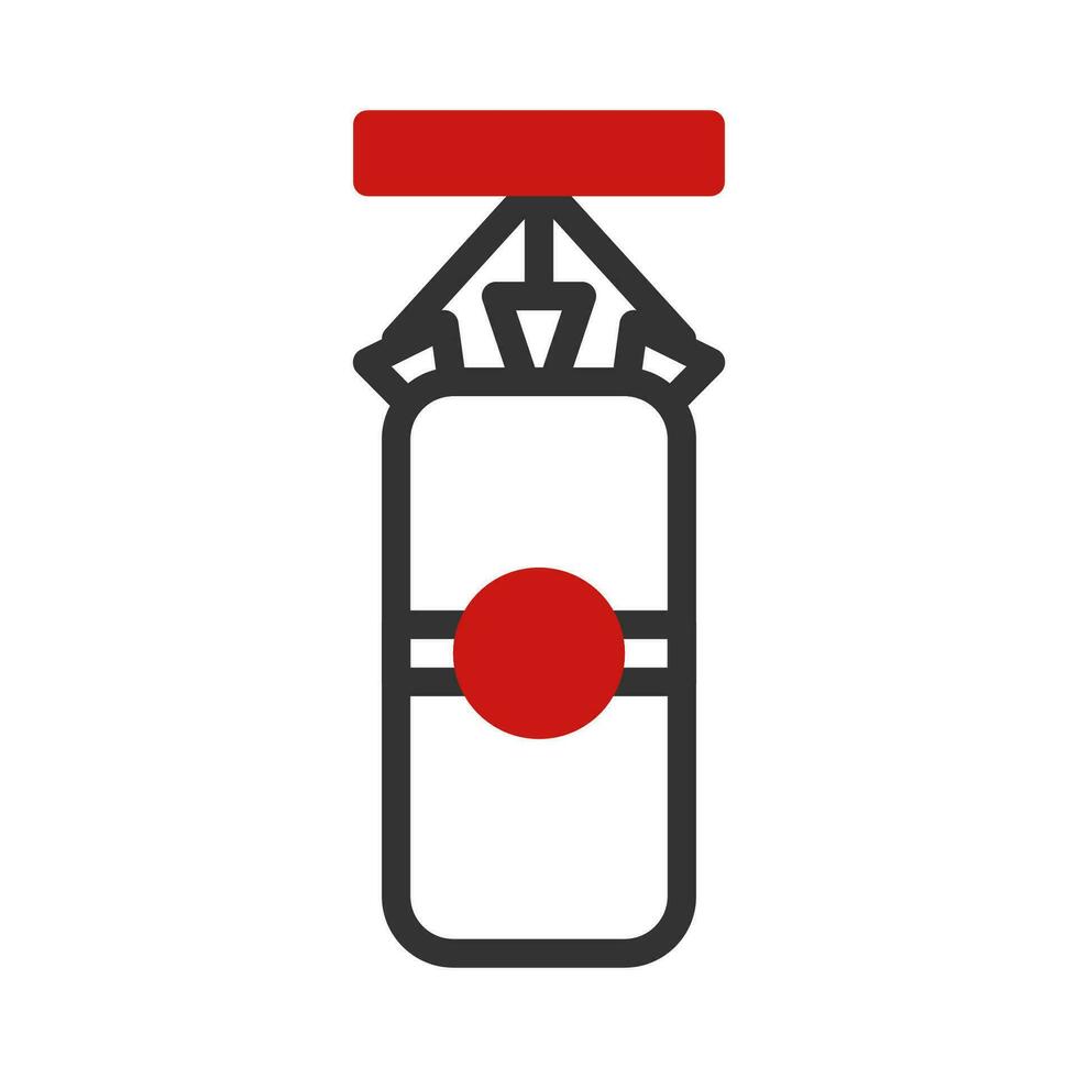 puñetazos bolso icono duotono rojo negro color deporte símbolo ilustración. vector