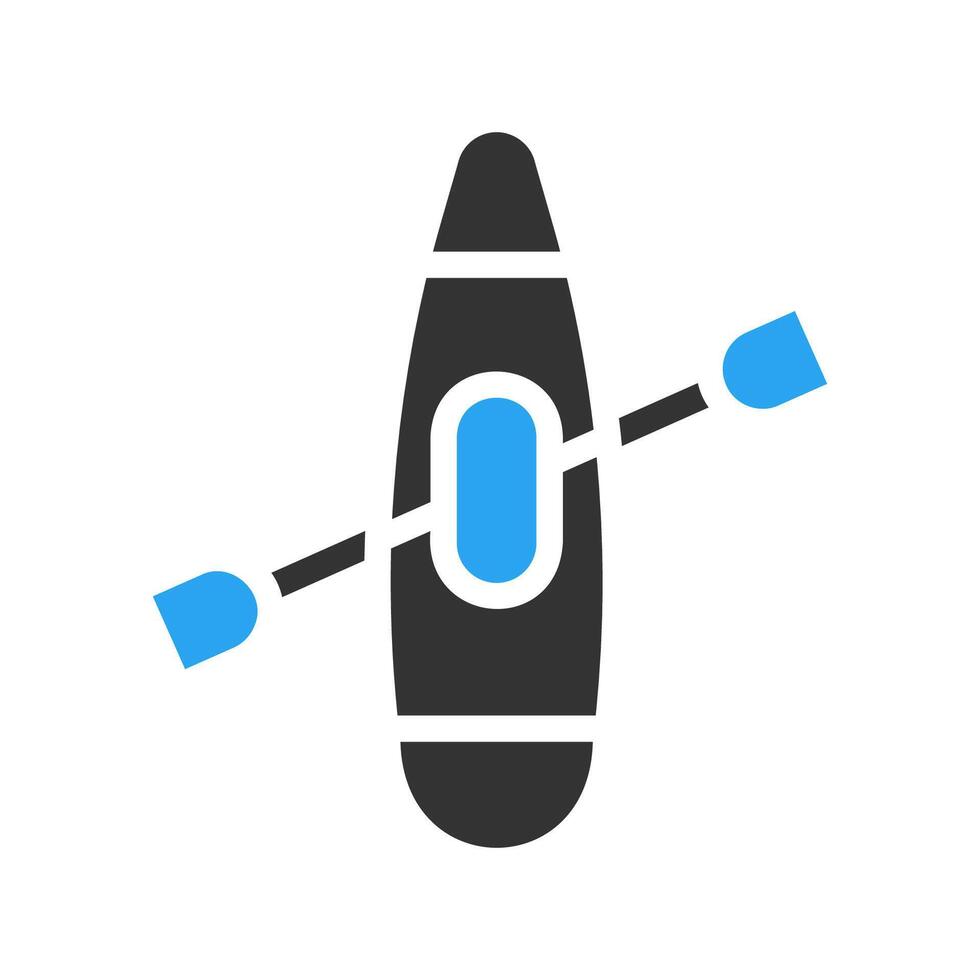 Canoe icon solid blue black colour sport symbol illustration. vector