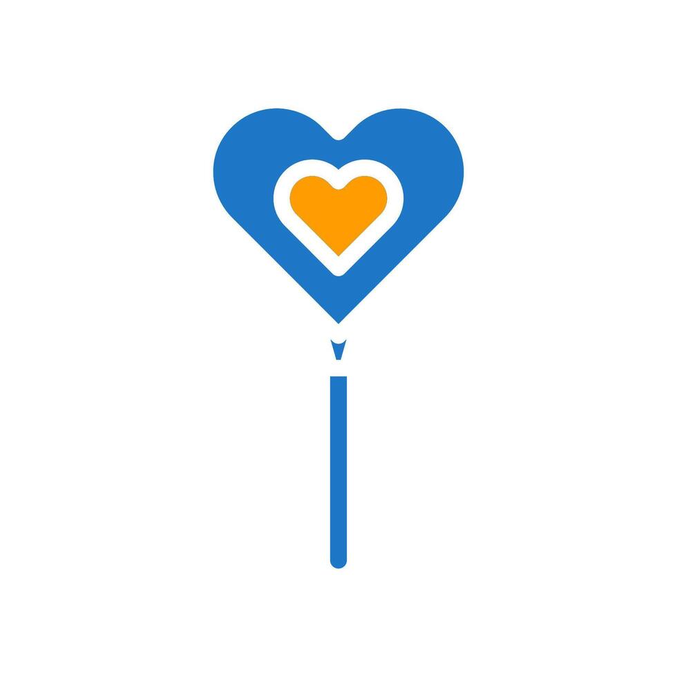 Balloon love icon solid blue orange style valentine illustration symbol perfect. vector