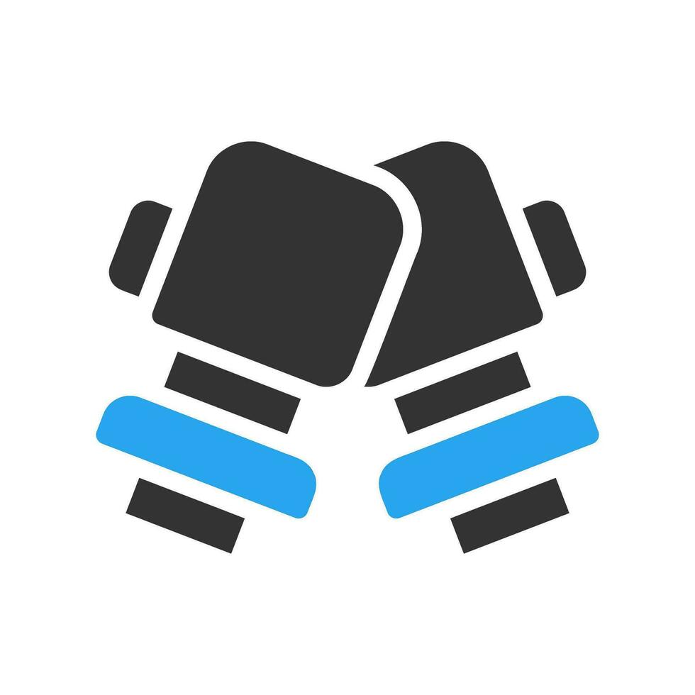 boxeo icono sólido azul negro color deporte símbolo ilustración. vector