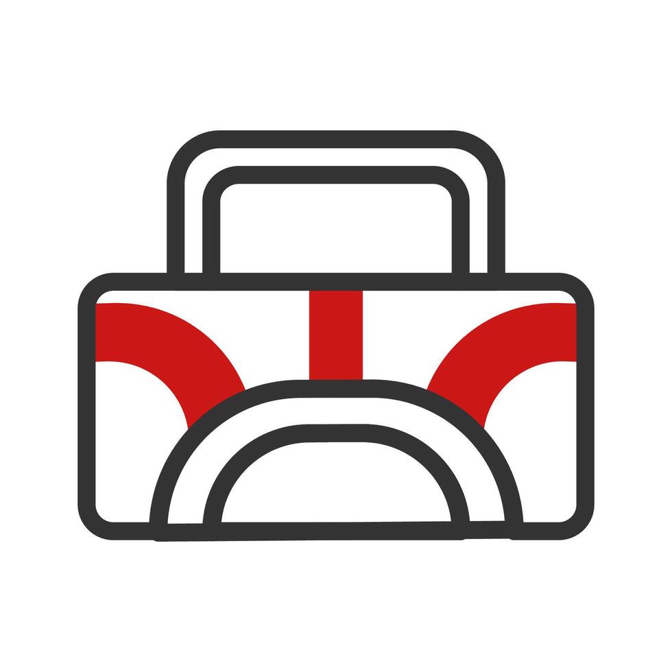 Backpack icon duotone red black colour sport symbol illustration. vector