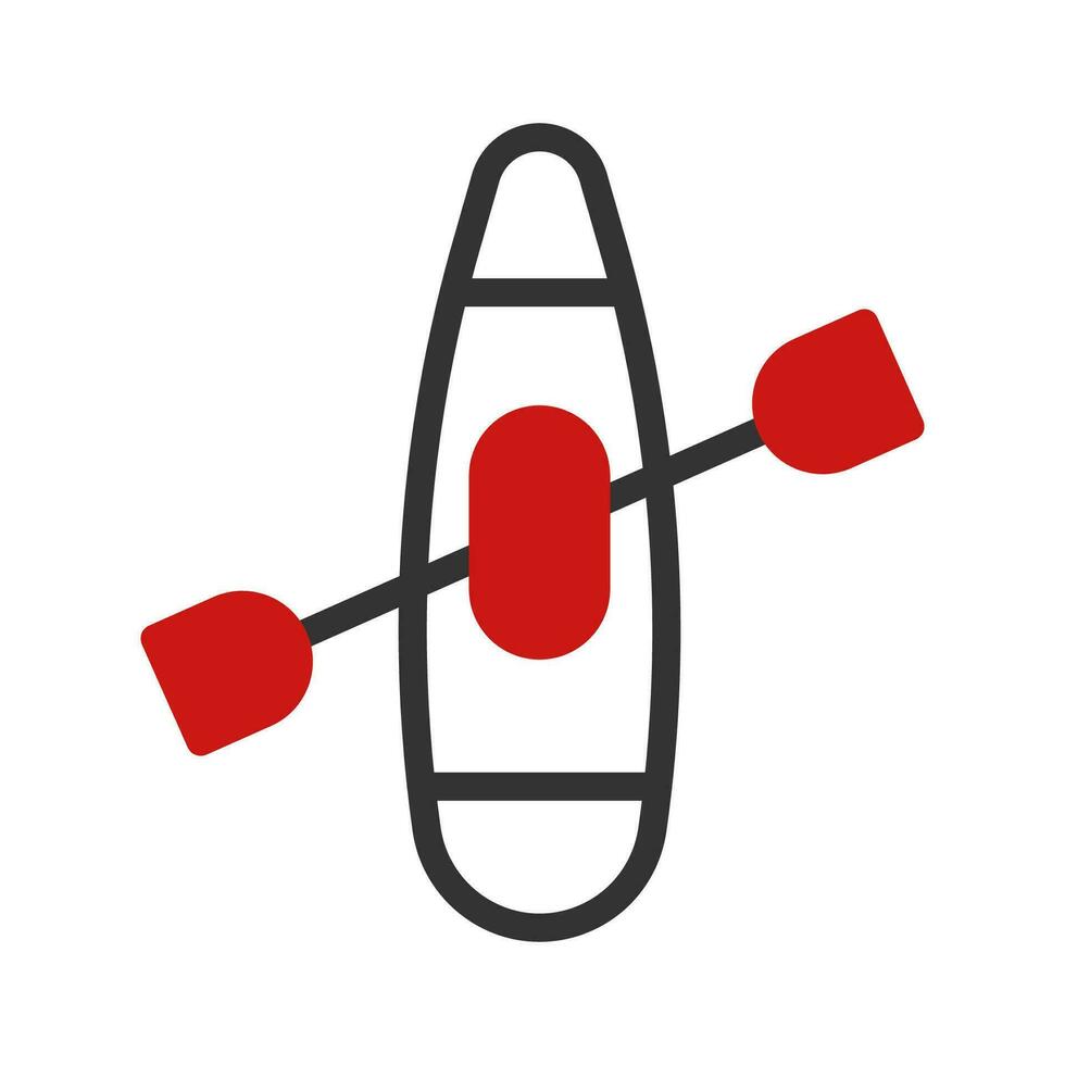 Canoe icon duotone red black colour sport symbol illustration. vector