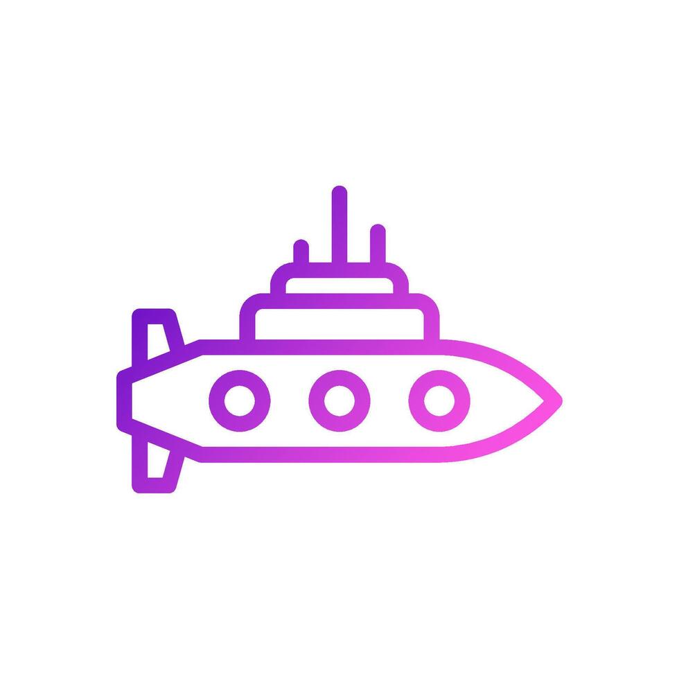 submarino icono degradado púrpura rosado color militar símbolo Perfecto. vector