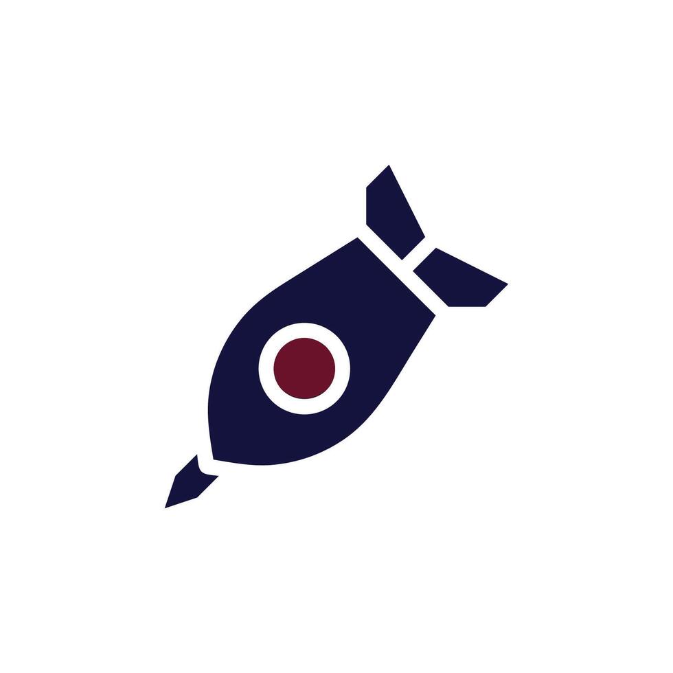 Rocket icon solid maroon navy colour military symbol perfect. vector