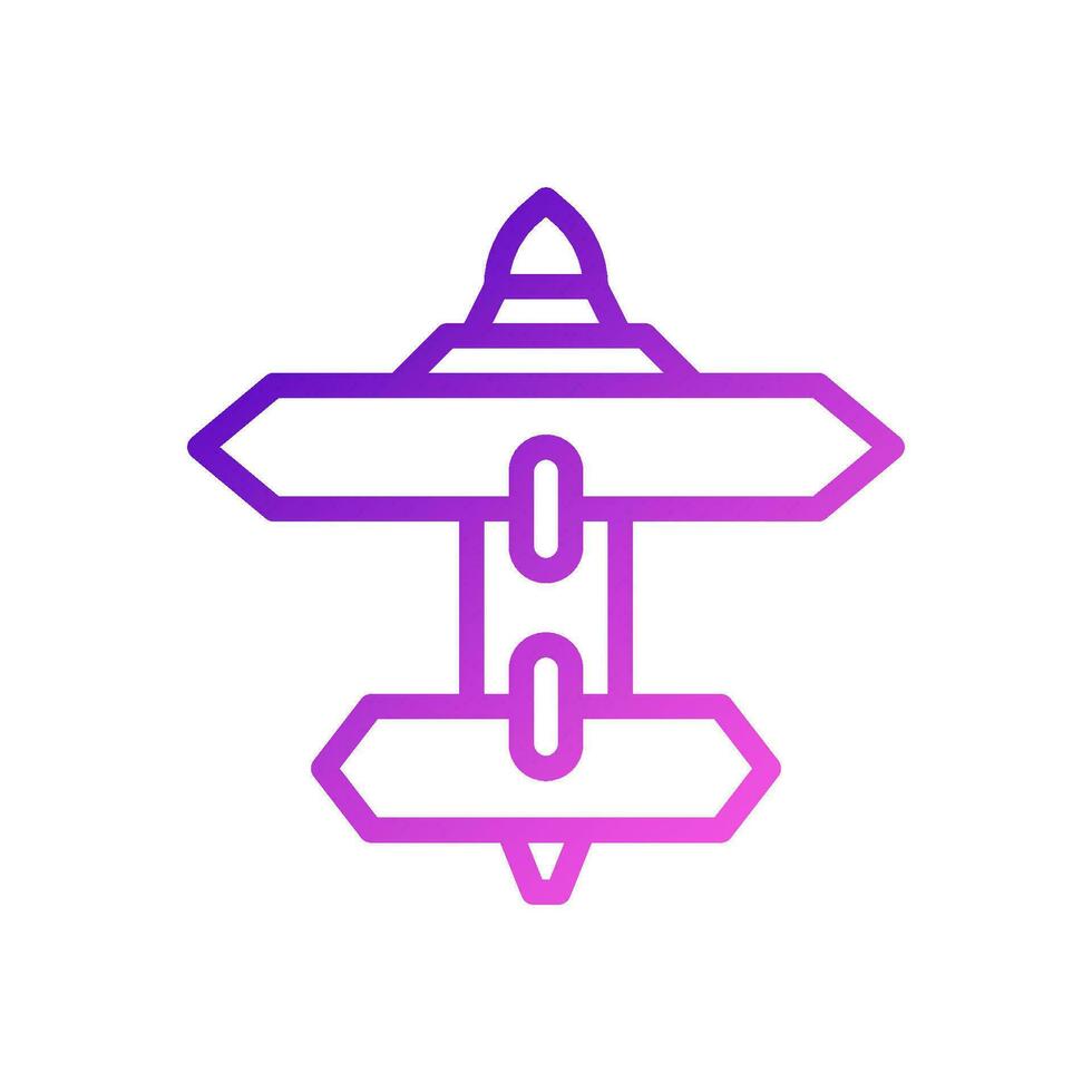avión icono degradado púrpura rosado color militar símbolo Perfecto. vector