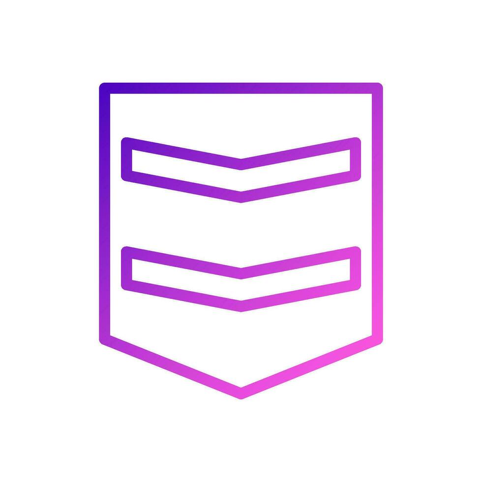 Insignia icono degradado púrpura rosado color militar símbolo Perfecto. vector