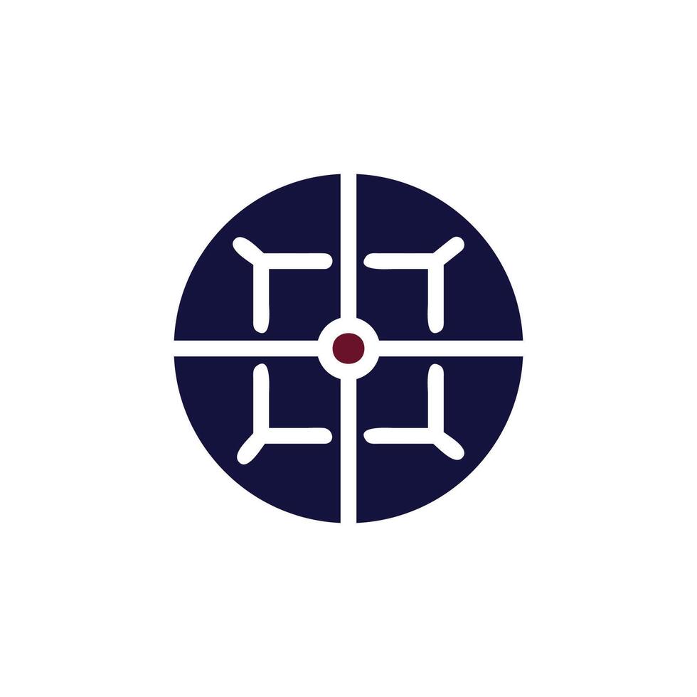 Target icon solid maroon navy colour military symbol perfect. vector