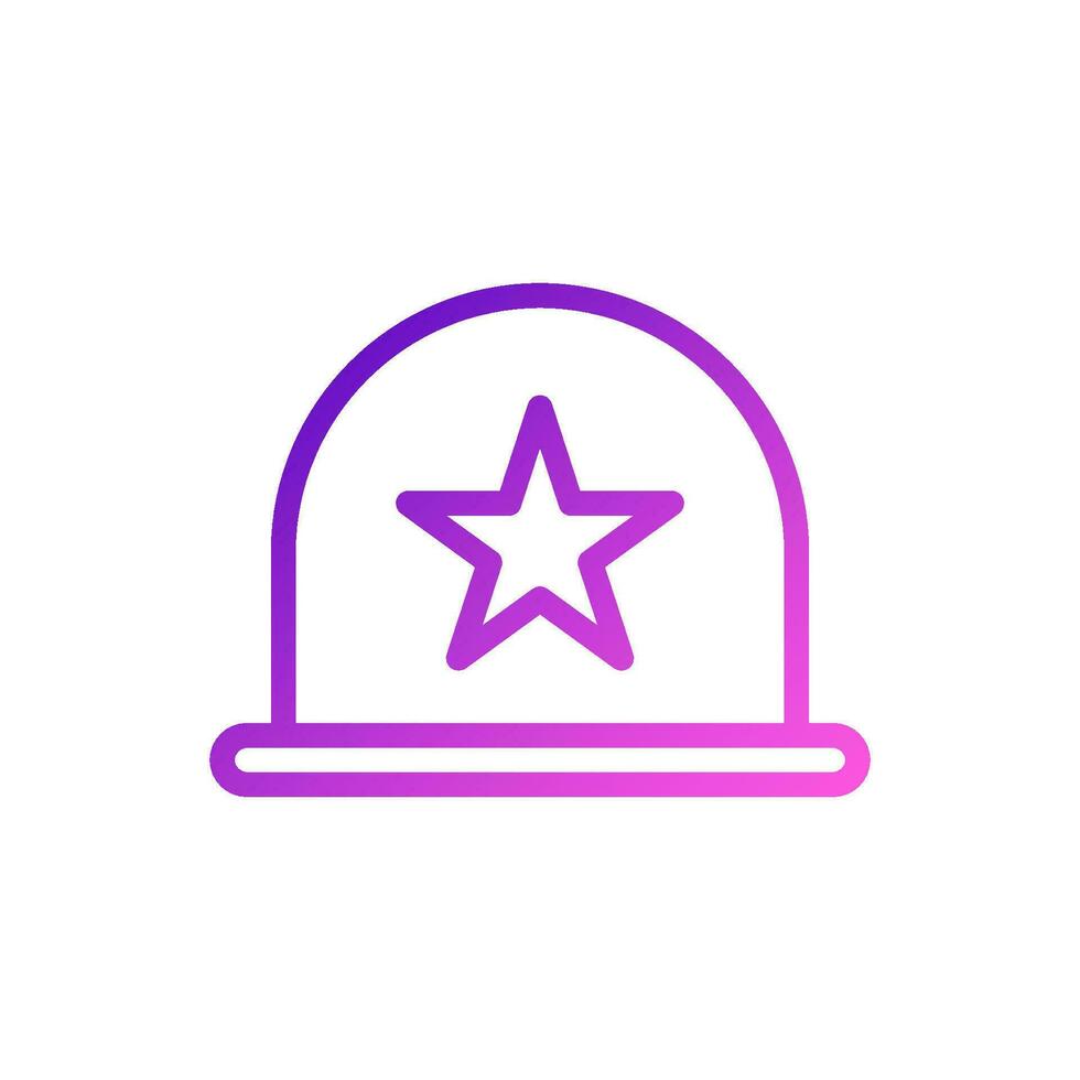 casco icono degradado púrpura rosado color militar símbolo Perfecto. vector