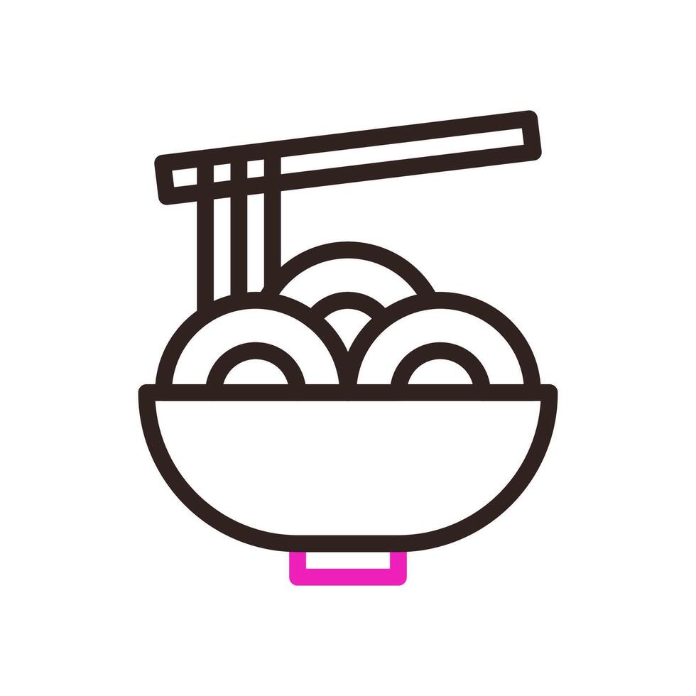 fideos icono duocolor rosado negro color chino nuevo año símbolo Perfecto. vector