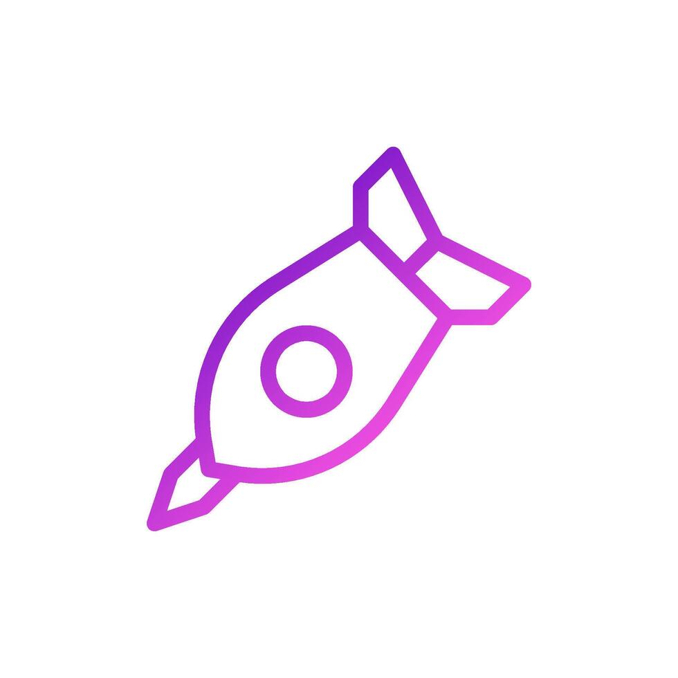 Rocket icon gradient purple pink colour military symbol perfect. vector