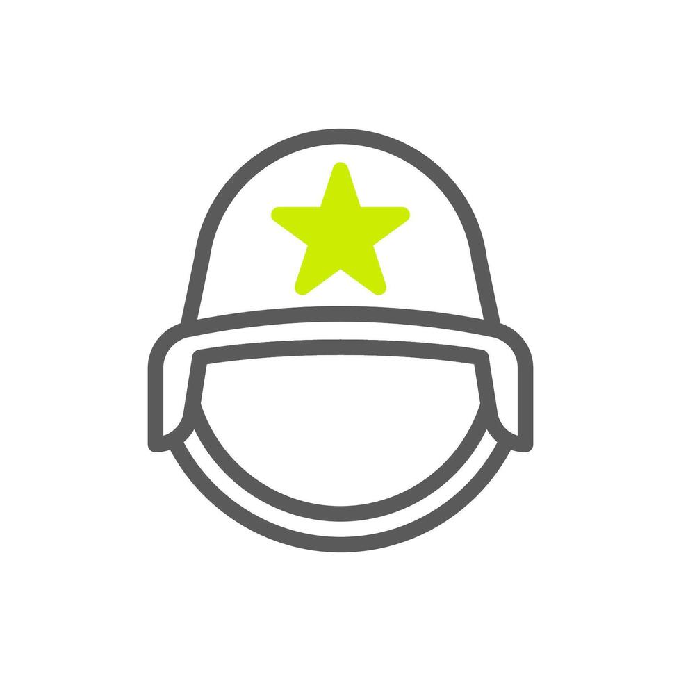 casco icono duotono gris vibrante color militar símbolo Perfecto. vector