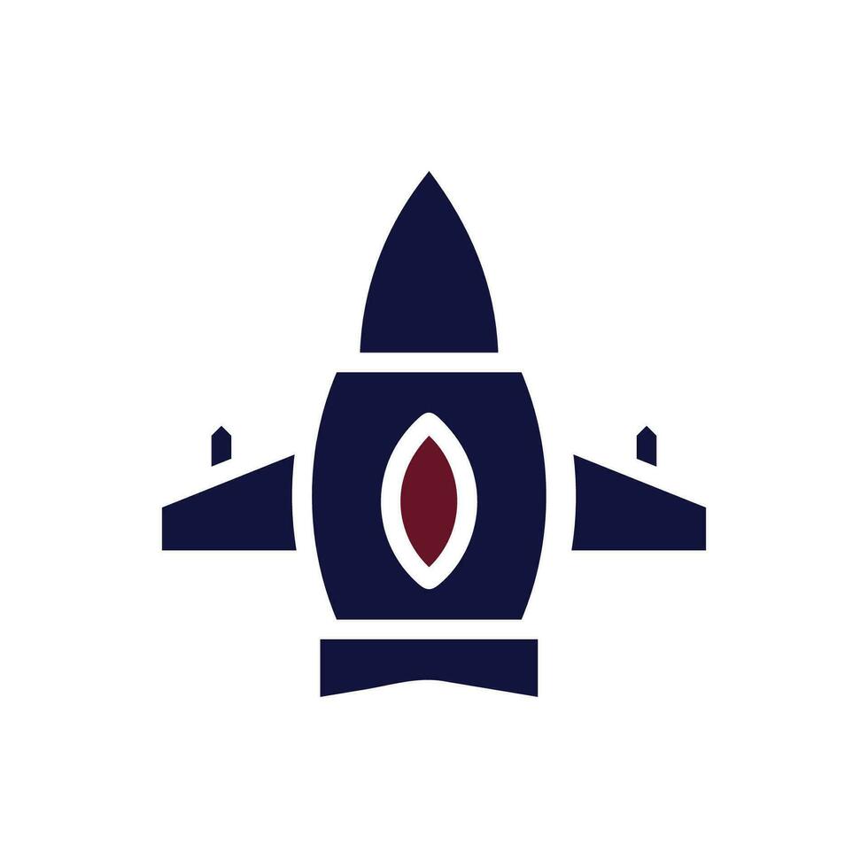 avión icono sólido granate Armada color militar símbolo Perfecto. vector