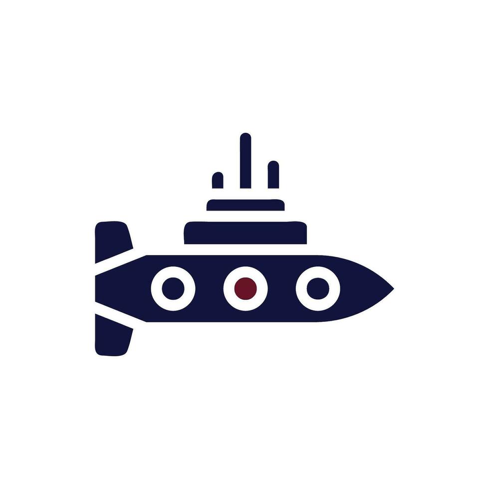 submarino icono sólido granate Armada color militar símbolo Perfecto. vector