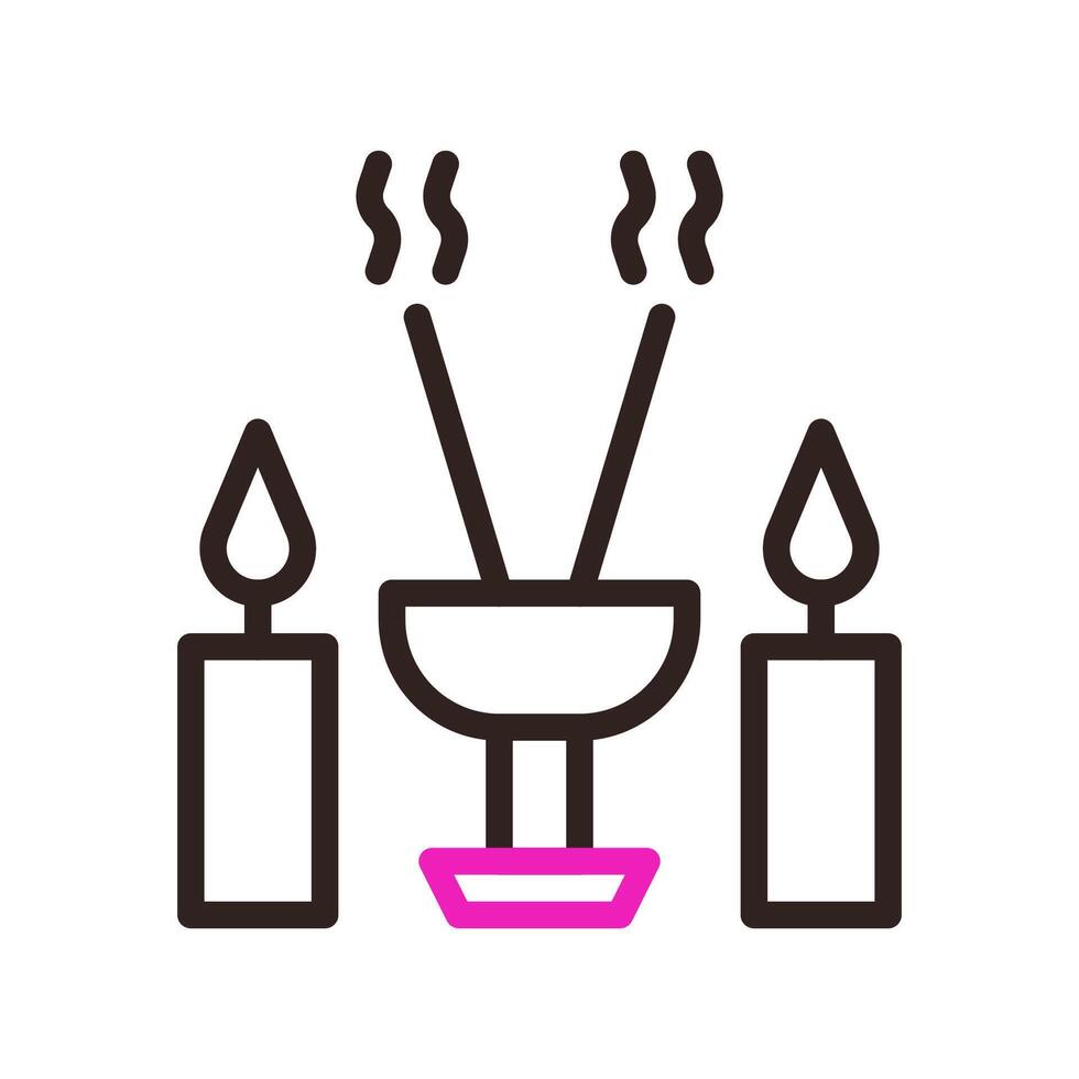 Incense icon duocolor pink black colour chinese new year symbol perfect. vector