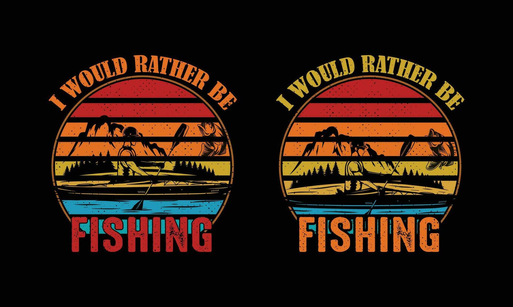 I'd Rather Be Fishing t shirt Design. vector