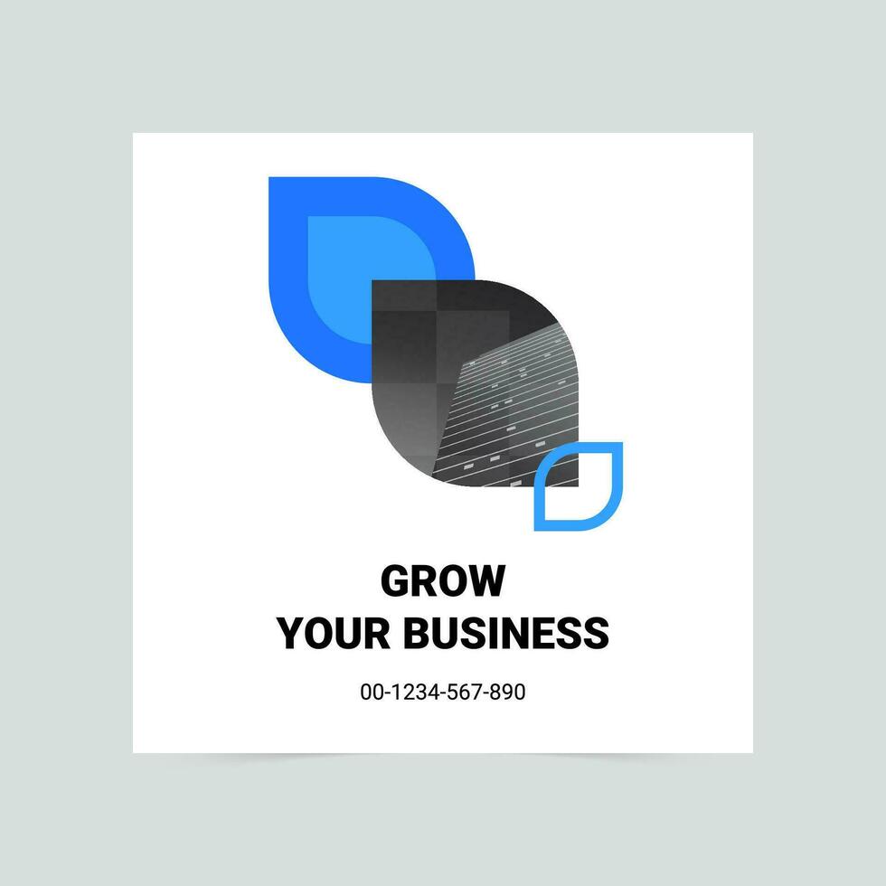 Grow your business social media cover template vector