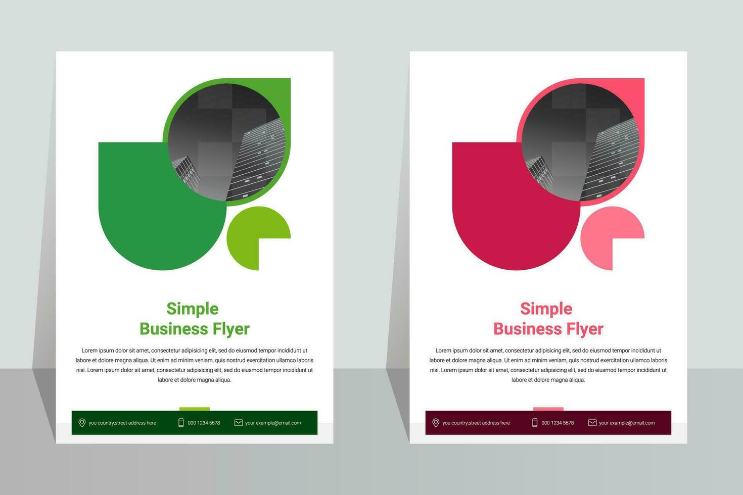 Simple business company A4 flyer template vector