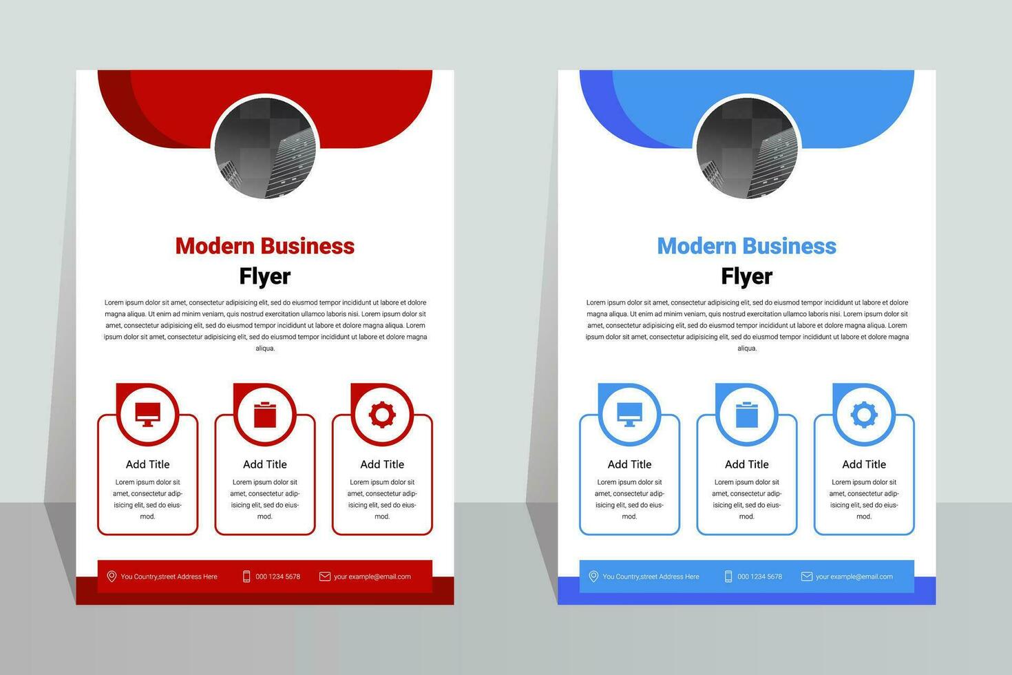 Modern business company A4 flyer template vector