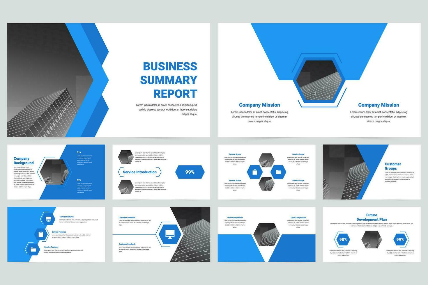 Company minimalistic vector slide presentation