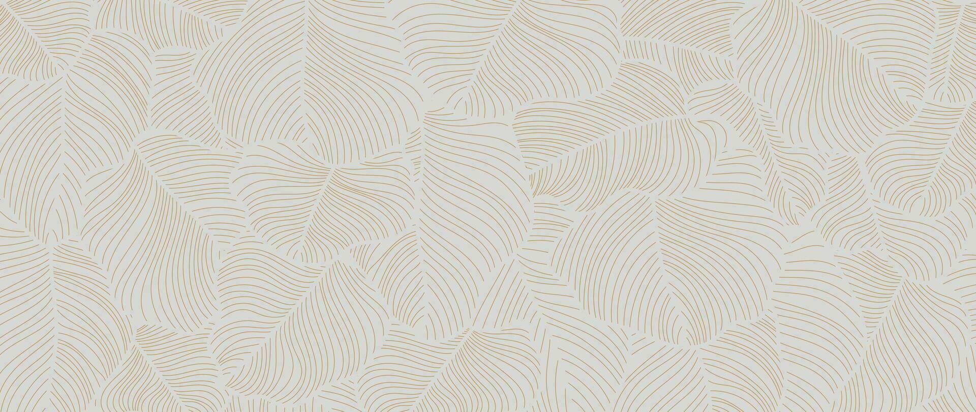 Abstract foliage line art vector background. Leaf wallpaper of tropical leaves, leaf branch, plants in hand drawn pattern. Botanical jungle illustrated for banner, prints, decoration, fabric.