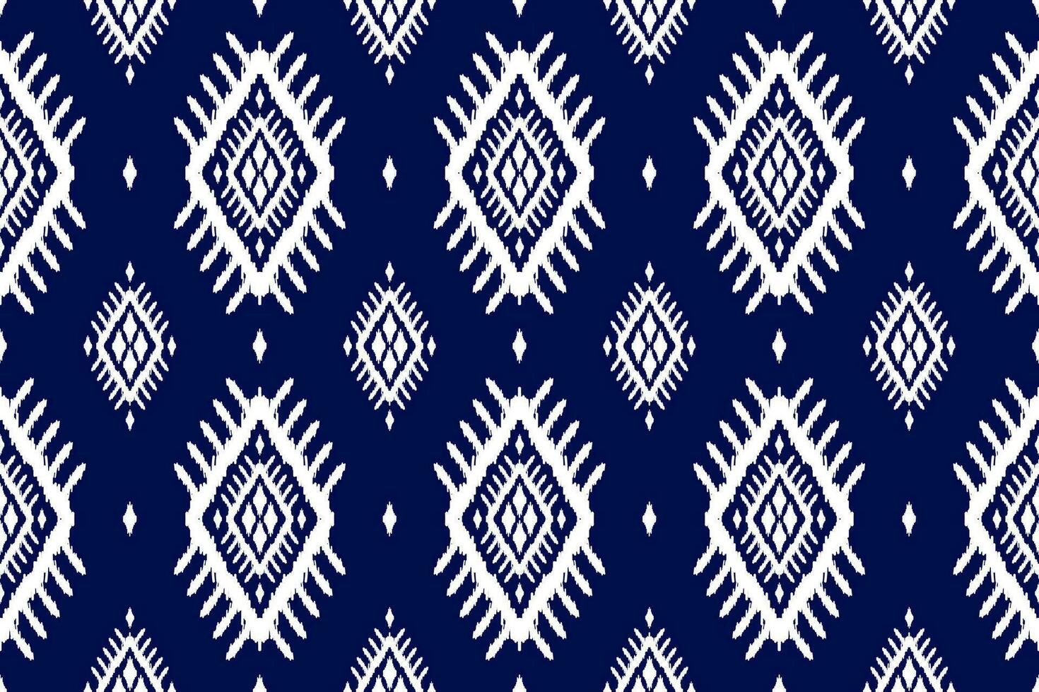 Fabric ikat pattern art. Geometric ethnic seamless pattern traditional. American, Mexican style. vector