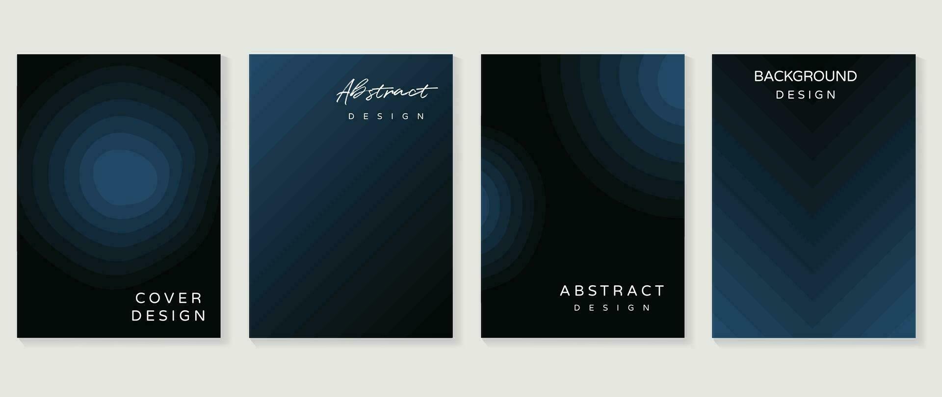 Gradient design background cover set. Abstract dark gradient graphic with geometric shapes, circle, layers. Futuristic business cards collection illustration for flyer, brochure, invitation, media. vector