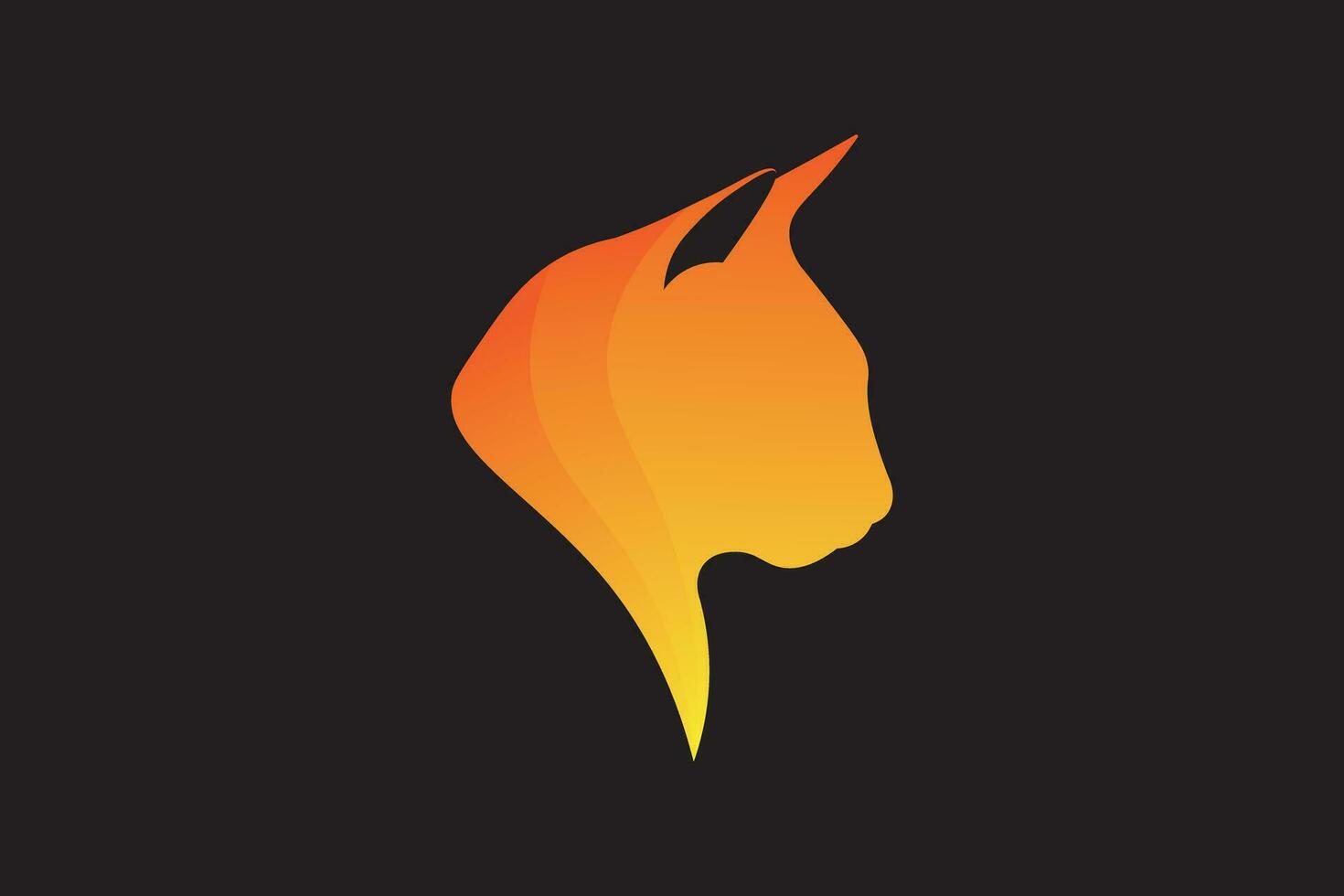 cat head logo with gradation colors vector